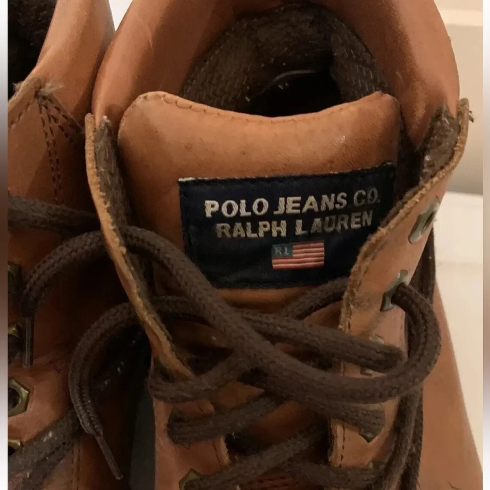 Ralph Lauren Polo Jeans Co. mens 12 brown‎ Leather Boots perfectly distressed